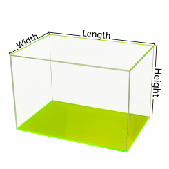 Custom Size Acrylic Display Box with Fluorescent Green Base
